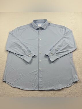 XACUS active dress shirt Men’s size 19-1/2 48 light blue evolution fit button up